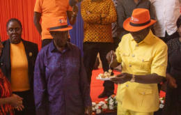 File image of President William Ruto and ODM leader Oburu Oginga.